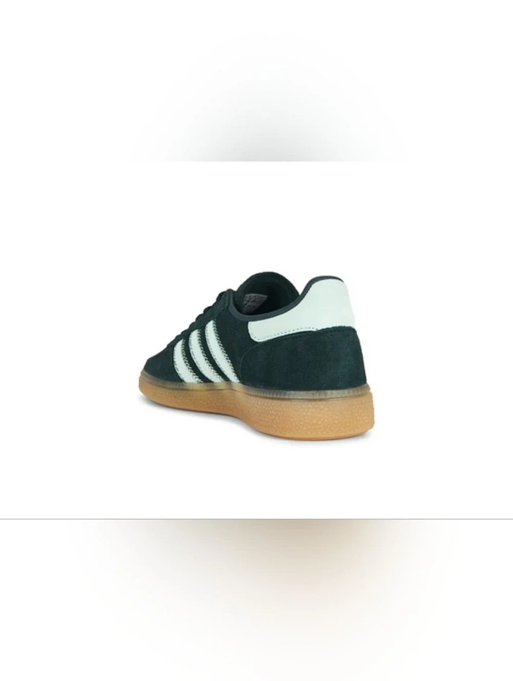 adidas Spezial Women'Suede Sneaker in Dark Green with White Stripes and Gum Sole